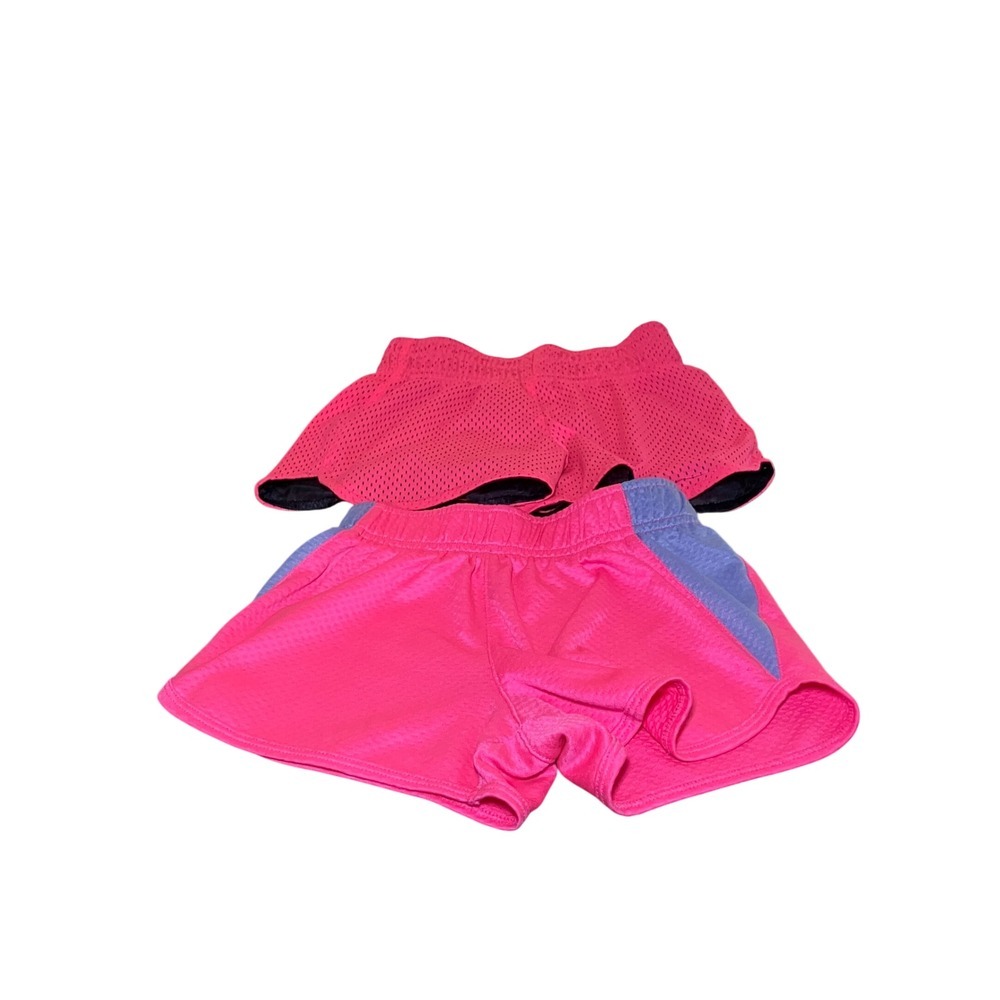 BCG Girls Bundle 2 Pair Pink Mesh Athletic Shorts XS 6-6X Athletic Gym Workout